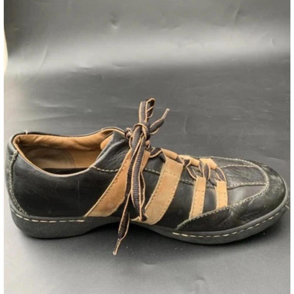 Born Men’s Sneakers Ashram Shoes Sz 8 Or 41 Genuine Leather Black Vintage Retro - Picture 5 of 11